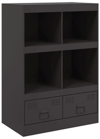 fekete acél magasszekrény 67x39x95 cm