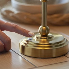 Endon 114811 - Dimmelhető, tölthető BURLEY asztali LED-lámpa, 1,5W/5V, sárgaréz/fehér