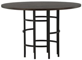 Asztal Dallas 3194Fekete, Barna, 74cm, Közepes sűrűségű farostlemez, Természetes fa furnér, Fém