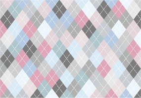 Flizelin fotótapéta Rombusz rózsaszín-kék geometrikus 312x219 +ragasztó