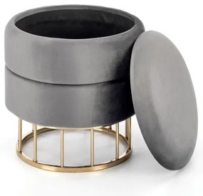 MINTY puff, 37 cm átmérő, szürke/arany színben