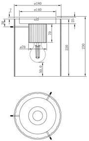 Globo 15904DA - Mennyezeti lámpa TULIVAR 1xE27/40W/230V átm. 18 cm barna