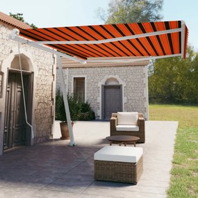 narancs-barna kézzel kihúzható póznás napellenző 450 x 350 cm