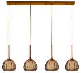 Klausen 114002 - Csillár zsinóron NEST 4xE14/6W/230V réz