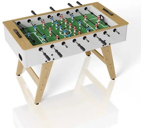 Juskys Csocsóasztal 142x76x88 cm - natúr/fehér