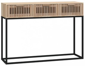 szerelt fa és vas tálalóasztal 105x30x75 cm