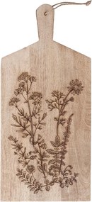 FINE CUT mangófa vágódeszka, virág motívummal 35 x 22cm