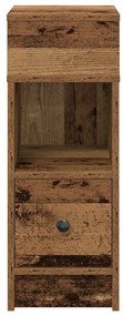 Antik fa színű éjjeliszekrény fiókkal 25x31x66 cm
