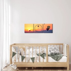 Hőlégballon képe (órával) (90x30 cm)
