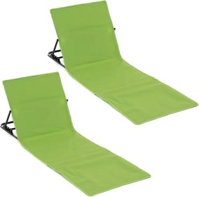 Állítható strandszőnyeg háttámlával 2 db zöld