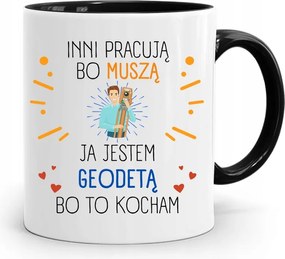 Fekete Bögre Földmérőnek Mások Azért Dolgoznak, Mert fényképes nyomattal Kell