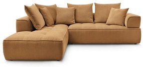 Mustársárga zsenília sarokkanapé (bal oldali-L alakú) Whesley – Bobochic Paris