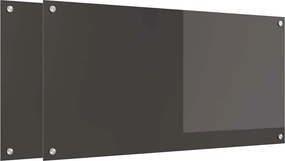 vidaXL Konyhai splashback 2 pcs Sötétszürke 100 x 50 cm edzett üveg