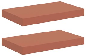 vidaXL Falpolc Falra szerelhető 2 pcs Piros 40 x 23,5 x 4 cm Faanyag