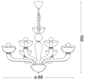 Ideal Lux – Csillár zsinóron CASANOVA 8×E14/40W/230V