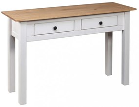 fehér tömör fenyőfa panama konzolasztal 110 x 40 x 72 cm