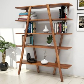 Perla Walnut könyvespolc borovi fenyőből, 148 x 120 cm
