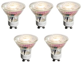 5 darabos GU10 50 mm-es szabályozható LED izzó átlátszó 4,9W 450 lm 2700K