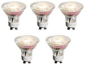 5 darabos GU10 50 mm-es dimmelhető LED izzókészlet, átlátszó, 4,9 W, 450 lm, 2700 K
