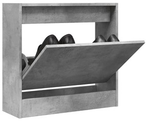 betonszürke szerelt fa cipőszekrény 60 x 21 x 57 cm