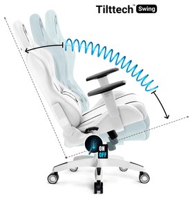 Forgatható gamer szék gyerekeknek Kido by Diablo X-One 2.0: Fehér-fekete