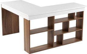 Íróasztal diófa dekorral 120x130 cm Vesper – Kalune Design