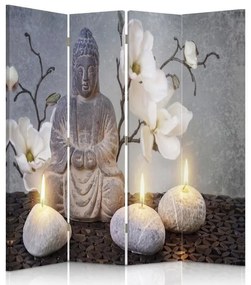 Gario Paraván Buddha gyertyafényben Méret: 145 x 170 cm, Kivitelezés: Klasszikus paraván