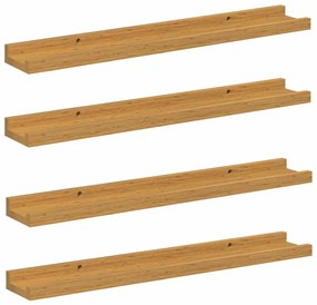 vidaXL Falpolc polcokkal tárolóval 4 pcs Bézs 60 x 9 x 3 cm Faanyag