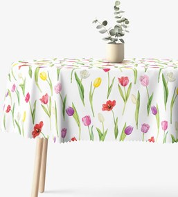 Goldea ovális teflonos terítő - színes tulipánok 120 x 160 cm