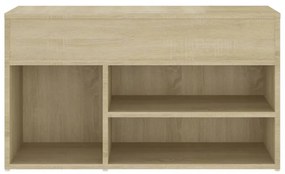 sonoma tölgy színű szerelt fa cipőtároló pad 80 x 30 x 45 cm