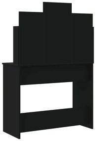 fekete fésülködőasztal LED-del 96x40x142 cm