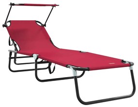 vidaXL Összecsukható nyugágy Piros 190 x 57 x 81 cm oxford