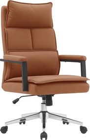 Irodai szék, barna camel ekobőr/króm, KAHIL