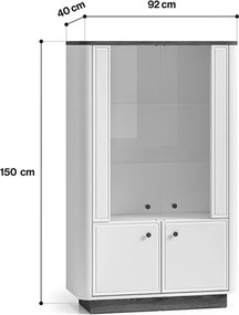 Amberto magas vitrin 92 cm - kasmír / windmill tölgy sötét