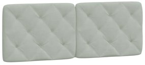 világosszürke bársony ágykeret LED-ekkel matrac nélkül 140 x 190 cm