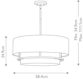 Hinkley HK-GRAHAM-L-LCB - Csillár rúdon GRAHAM 4xE14/40W/230V