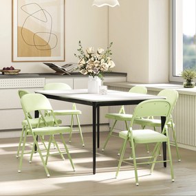 HOMCOM 4 db-os Összehajtható Szék Készlet, Hordozható Étkezőszék Belső Térhez, Velúrból Készült Ülésekkel és Háttámlákkal, Acél Váz, 120 kg-ig Terhelh