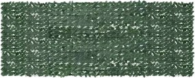vidaXL sötétzöld leveles erkélyparaván 400 x 150 cm