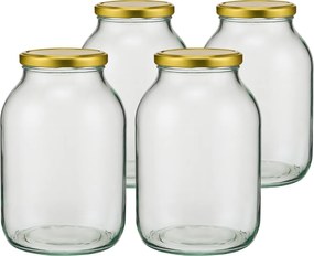 Browni Twist befőttesüveg készlet fedéllel, 4 l, 4db