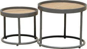 Kerek kerti tárolóasztal szett 2 db-os ø 50 cm Silea – Garden Pleasure