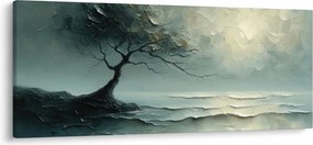 Kép - Olajfestmény egy fa az óceánnal (120x50 cm)
