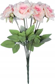 Csokor 9 Rózsa 48 CM Rózsaszín Színű Művirág Rózsa Élő Váza