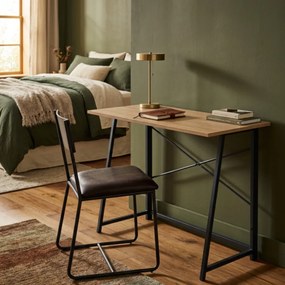 Összecsukható íróasztal / számítógépasztal 100×46 cm, masszív fém vázzal, fekete–aranytölgy – Intenso Home