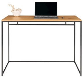 Vita íróasztal, tölgyhatású fekete vázzal 100x45x75 cm