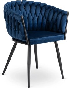Sötétkék Bársony Étkezőszék ELENA