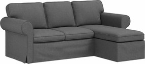 vidaXL Kanapé Sötétszürke 215 x 138 x 80 cm szövet