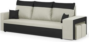 NEVADA Háromszemélyes kinyitható kanapé Krém