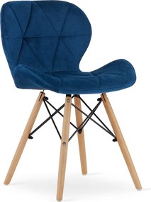 LAGO VELVET kék étkezőszék