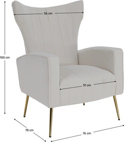 Relaxfotel, bézs Velvet szövet, BARET