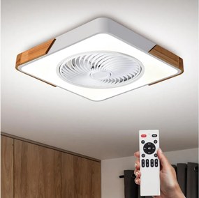 Brilagi-LED Dimmelhető ventilátoros lámpa LED/30W/230V 3000-6500K fehér/tölgy + távirányító